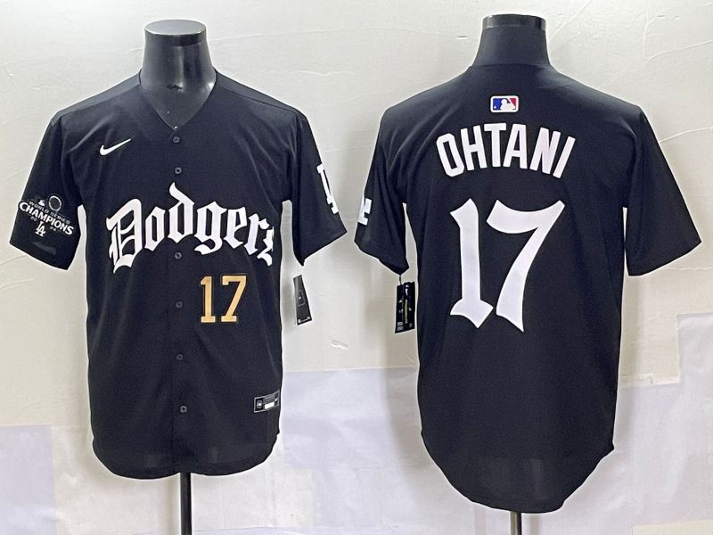 Men 2025 Los Angeles Dodgers #17 Ohtani Black Seventh generation Joint Name Nike MLB Jersey style 3->los angeles dodgers->MLB Jersey